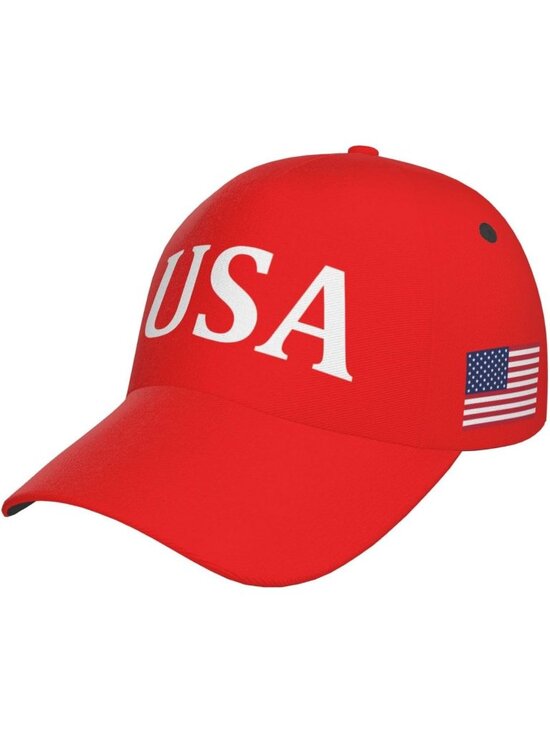 Other - Unisex Halloween USA Red Hat Adjustable Sportswear Distressed Baseball Cap